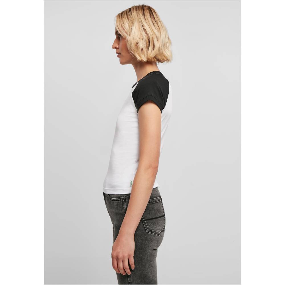 Urban Classics - Organic Stretch Short Retro Baseball Top - Wit/Zwart